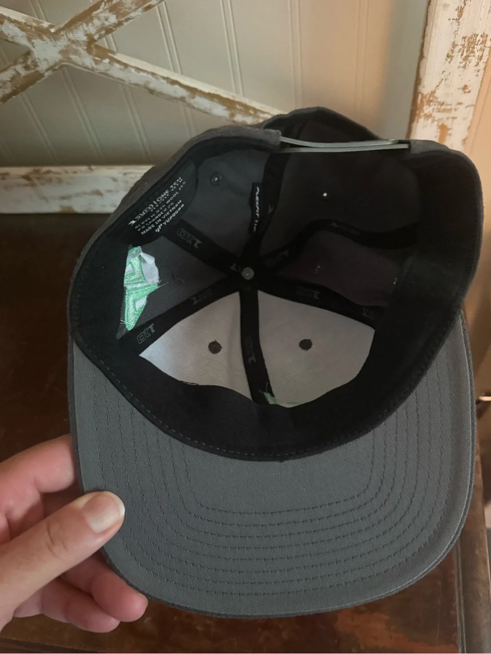 Kids Dark Gray Cap with Mint Green Logo